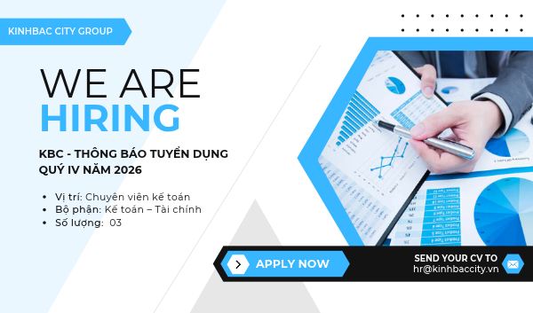 KBC - Thông báo tuyển dụng Quý IV năm 2026 - Tuyển 03 Chuyên Viên Kế Toán