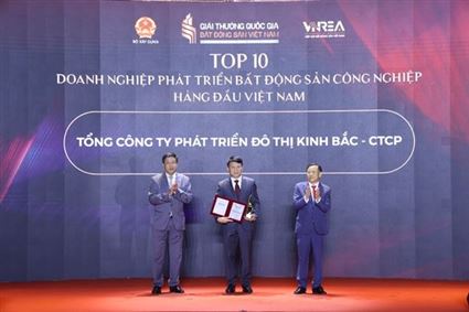 KBC được vinh danh TOP 10 doanh nghiệp phát triển bất động sản công nghiệp hàng đầu Việt Nam